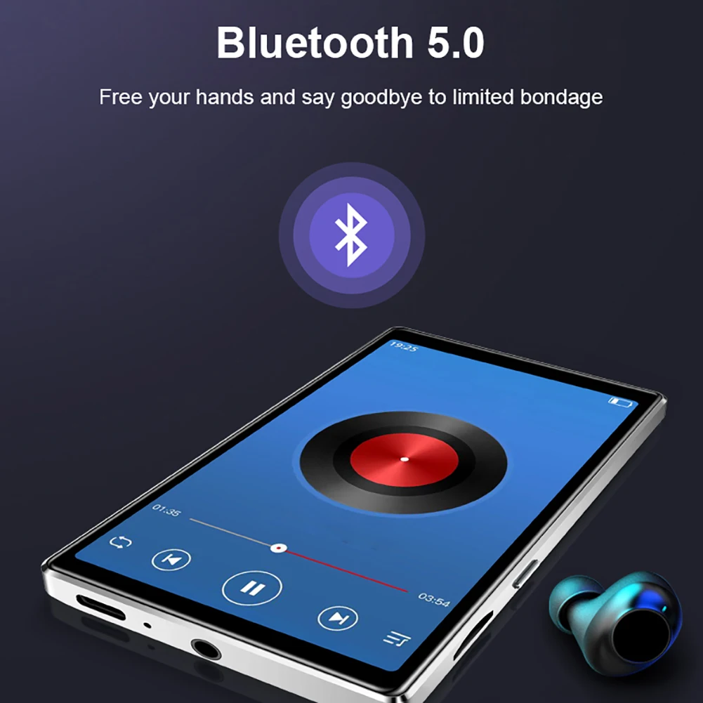 Новый MP3-плеер 4 0 дюймов Bluetooth-совместимый 5 без потерь Портативный аудиоплеер с
