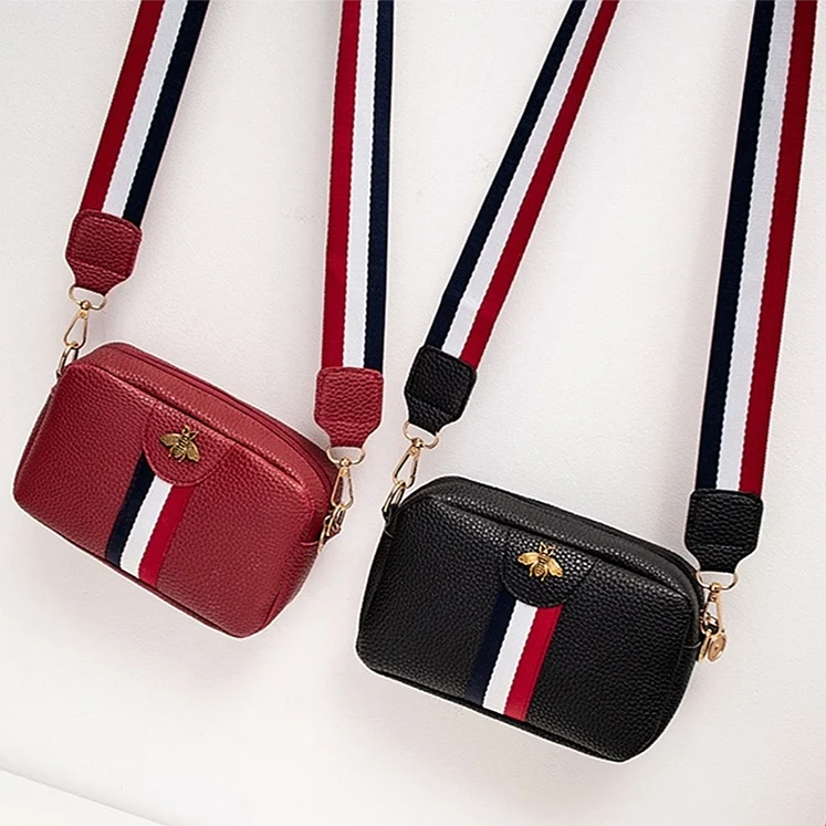 

Wholesale Bee Women's Shoulder/Crossbody Bag Stripe Zipper Fashion Belt Wholesale 2021 New Style Mini Purse