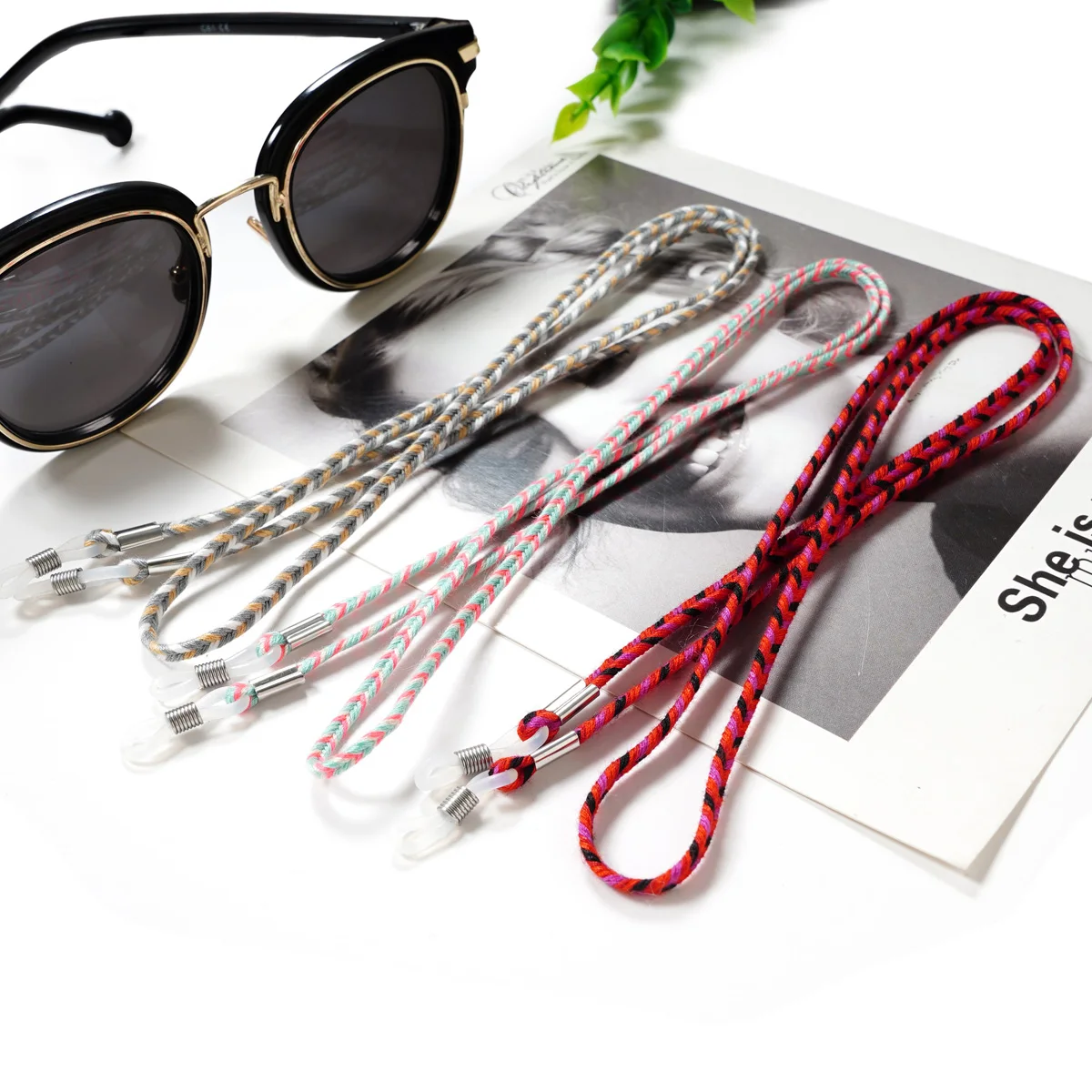 Цветные забавные плетеные меши ультралегкие очки шнур для повседневных и
