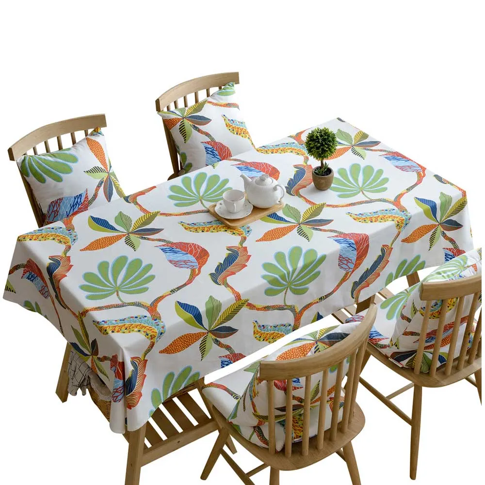 Скатерть прямоугольная из хлопка и льна Классическая Пылезащитная скатерть с