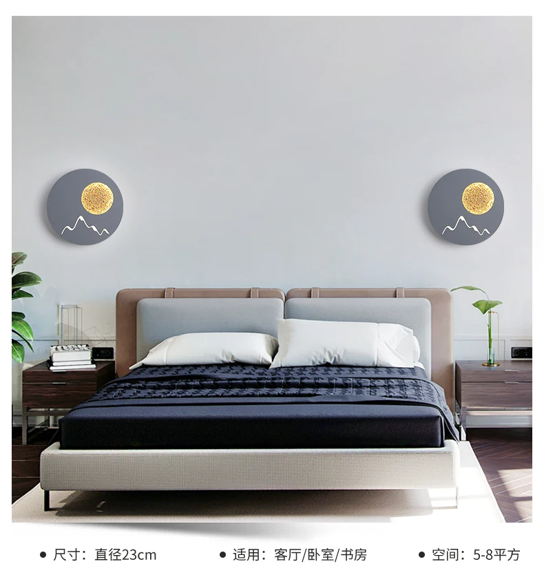 Скандинавский постсовременный настенный светильник украшение в виде круглой