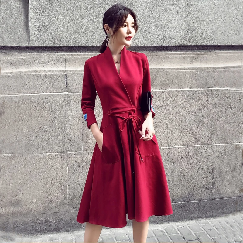 Платья для беременных платье кормящих женщин с V образным вырезом однотонное