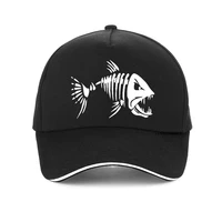 men outdoor fishing cap fishing hat baseball golf hunting cap with cartoon fish bones snapback hat