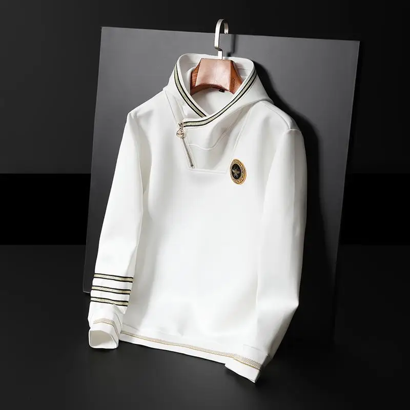 

2021 Spring New Fashion Trend Light Luxury Men's Coat Hoodie Plus Velvet Padded