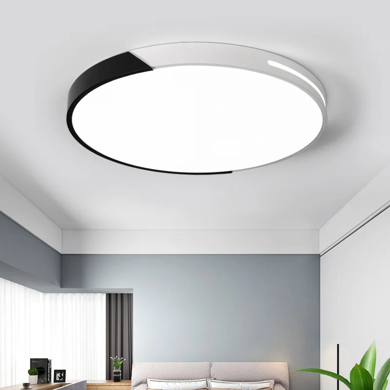 

Круглый светодиодный потолочный светильник 40 см в скандинавском стиле, современное освещение из кованого железа для спальни, кабинета, кух...