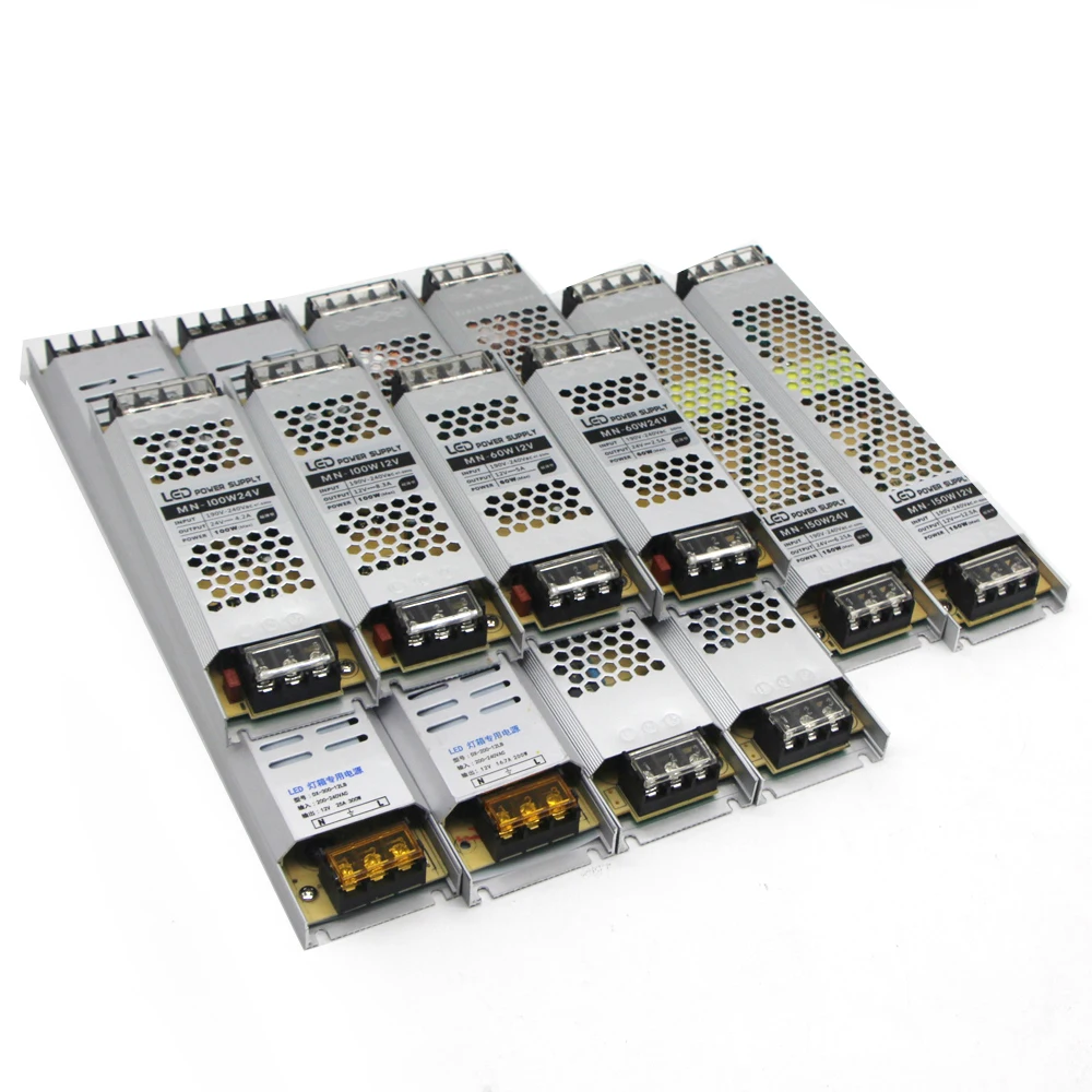 Ультра тонкое освещение трансформаторы DC 12V 24V 60W Светодиодный источник питания