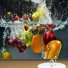 Пользовательские фото обои 3D фрукты спрей настенная живопись кухня ресторан самоклеящиеся водонепроницаемые плотные настенные наклейки обои
