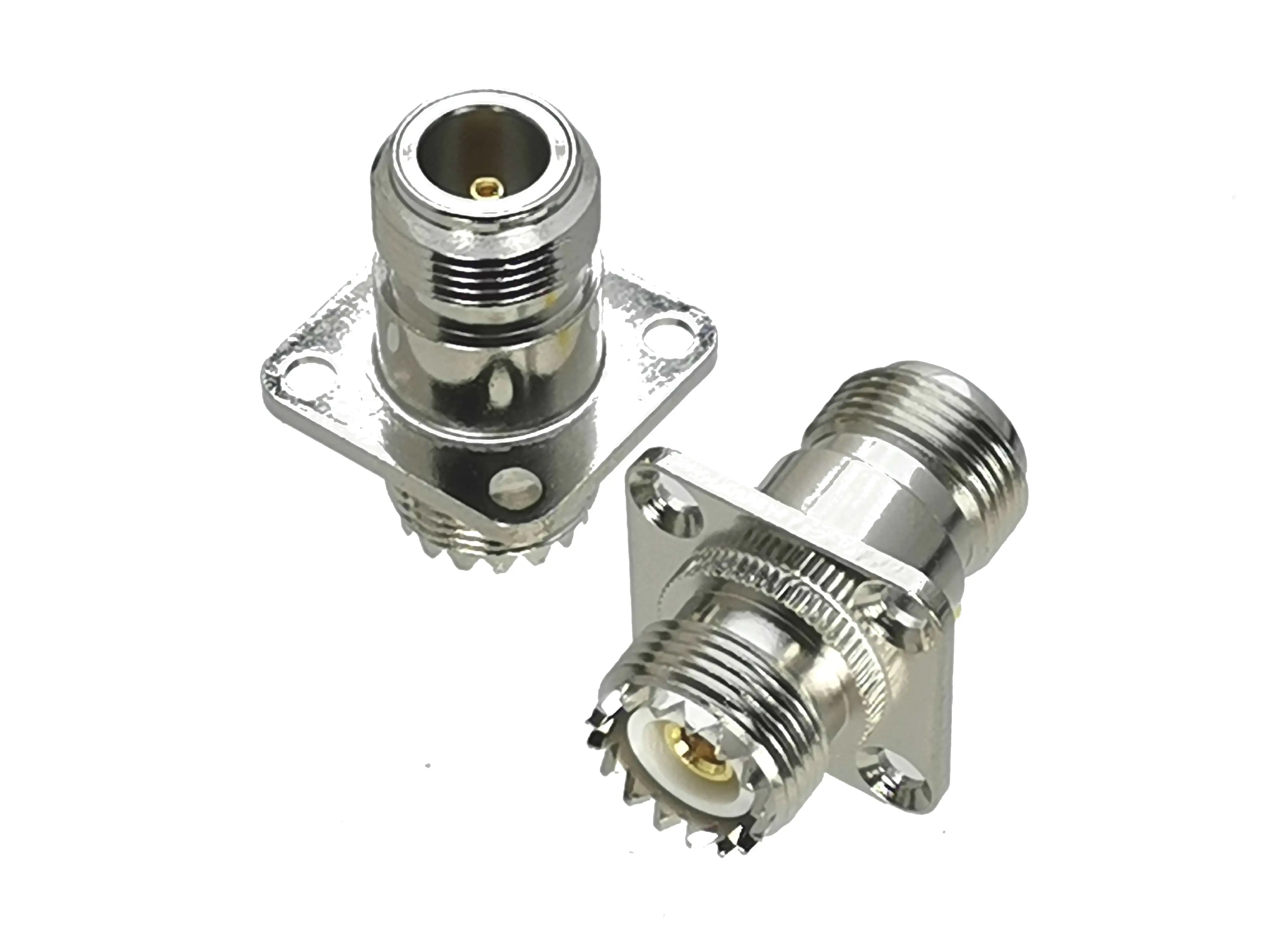 

1 шт. N гнездо для UHF SO239 гнездо 4 Отверстия Фланец RF адаптер Коннектор коаксиальный для радиоантенны высокого качества