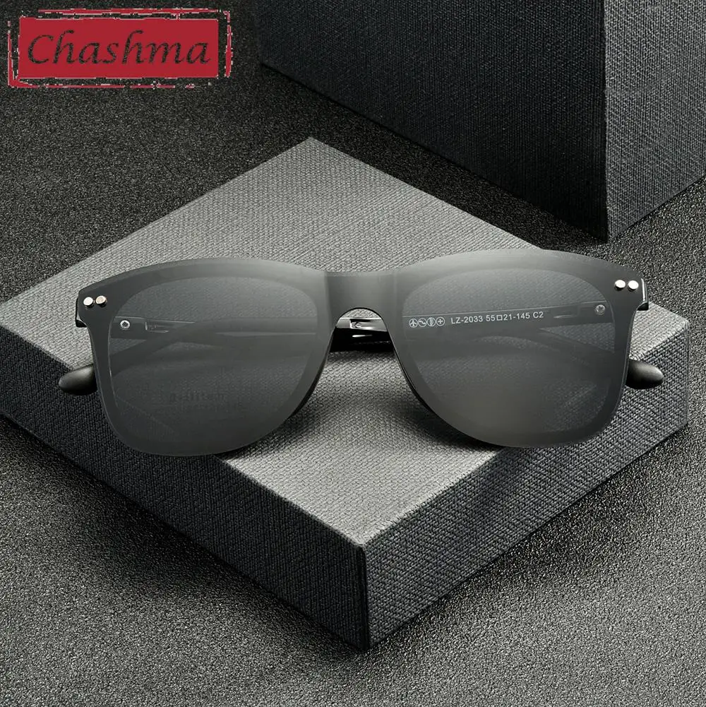 

Men Wide Frame Prescription Glasses Magnet Clips Lenses Cover Polarized Optical Frame Women