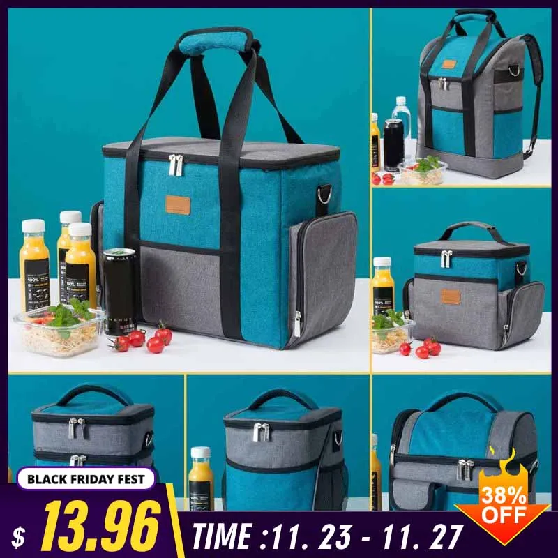 Оксфордская тканевая сумка для ланча 6 размеров изолированная коробка