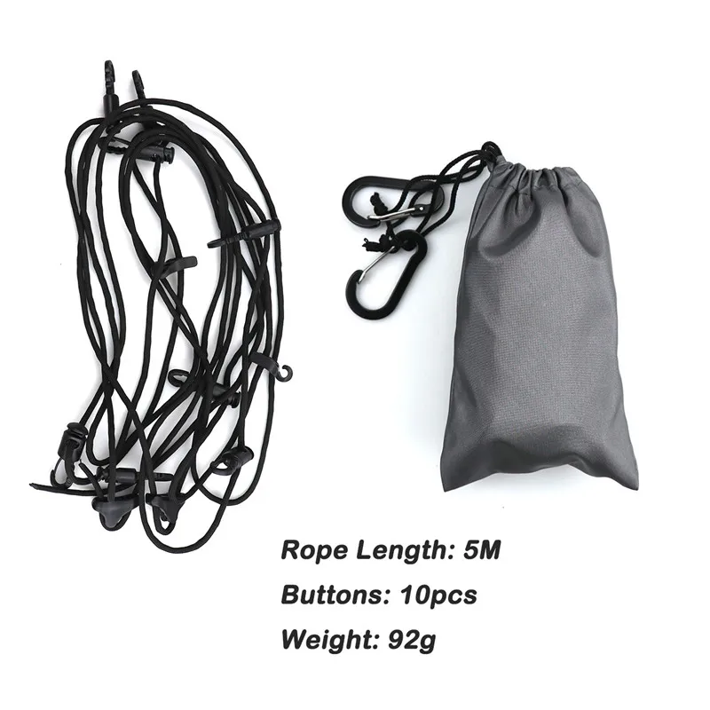 

5M Outdoor Non-Slip Clothesline Multifunction Polyester Ten Adjustable Buckle Camping Picnic Cloth Cookware Hanging Rope