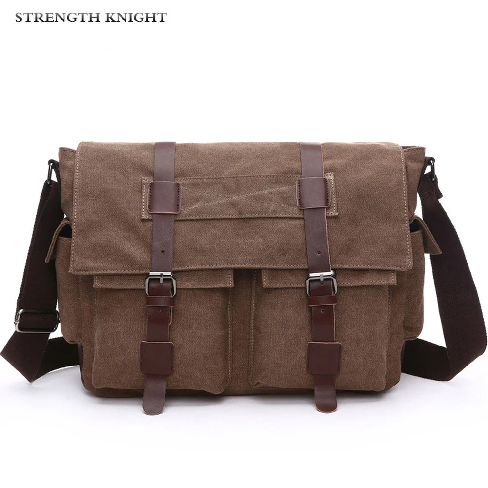 Винтажные мужские сумки мессенджеры холщовые сумка на плечо для ноутбука модная