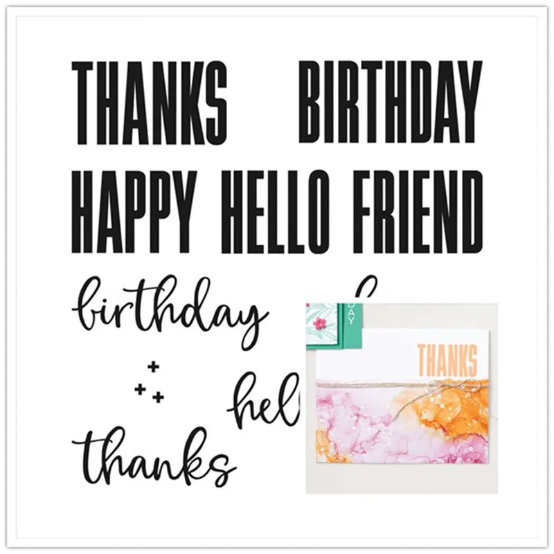 

Greeting Clear Stamp and Cutting Dies Stencil For DIY Scrapbooking Photo Album Decoration Embossed Card Template New Aeeival
