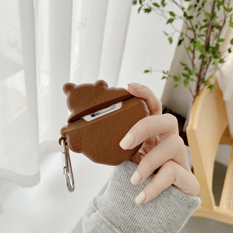 

3D Cartoon Korea Chocolate Cookies Bear Soft Silicone Wireless Headphone Earphone Case for Apple Airpods 1 2 Pro Cover MNL1