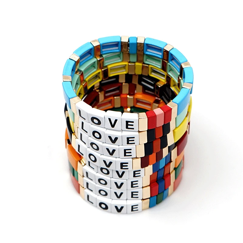 KSRA оптовая продажа с завода браслет надписью LOVE в богемском стиле ручной работы