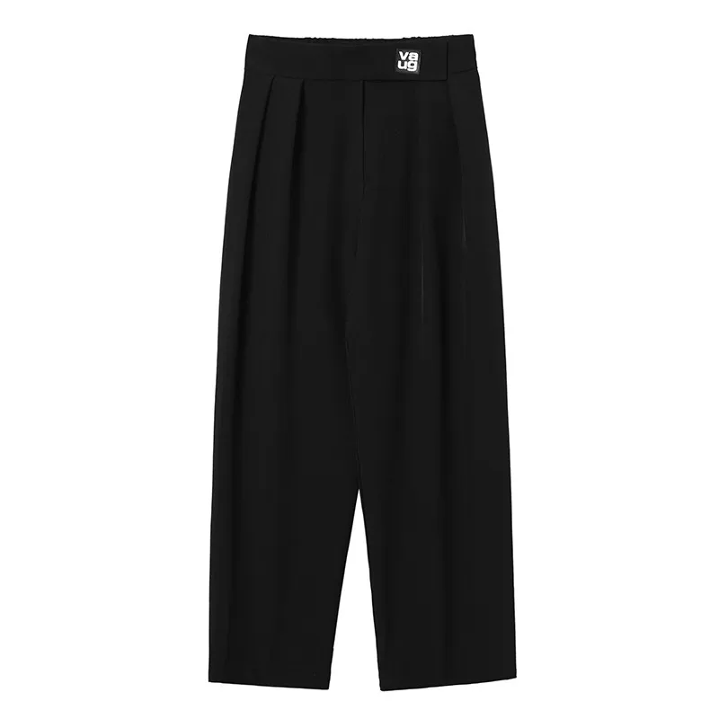 

New Male Korea Japan Streetwear Harem Trousers Men Vintage Casual Wide Leg Straight Suit Pant