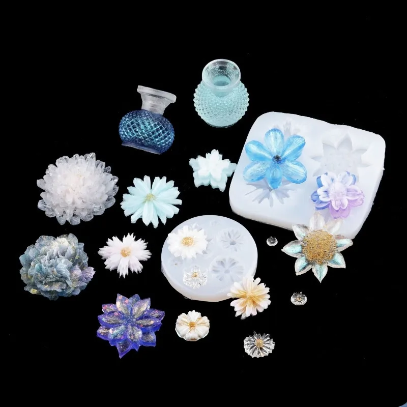 3d цветок хризантемы/цветок Форма для вазы Силиконовый формы эпоксидной смолы