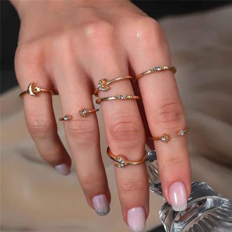 LETAPI Boho старинное золото Цвет костяшки кольца для женщин с украшением в виде