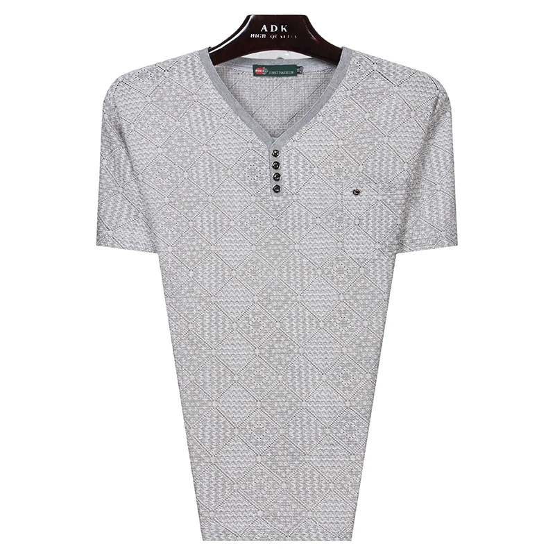 

Men Summer Cotton Linen T-Shirt Beige Gray Short Sleeve V-Neck Top Male Clothes