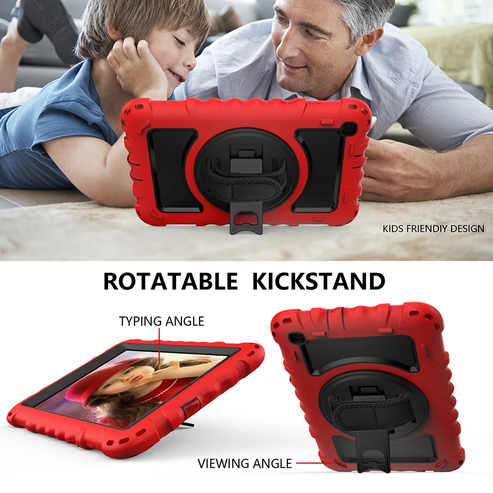 

Case Samsung T290 T295 with Adjustable Shoulder Shockproof Strap Hand Starp Kickstand Cover cover