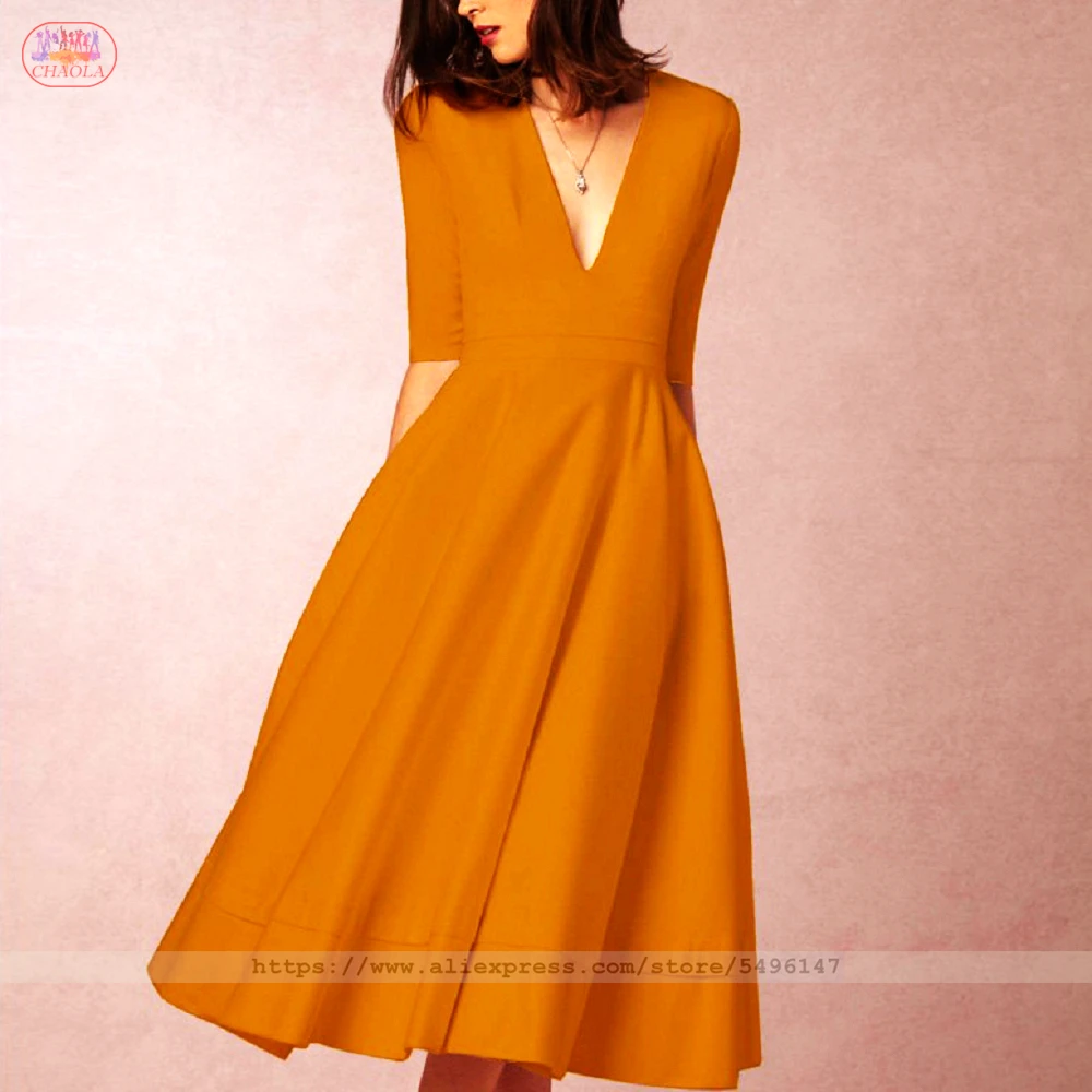 

2020 New style assorted color Sexy mid-sleeve lady dress for party favor
