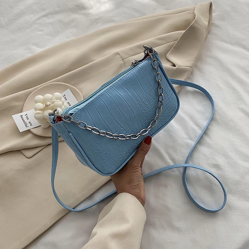 

Stone Pattern Shoulder Bags PU Leather Bags For Women 2021 Candy Handbags Female Travel Solid Color Cross Body Bag Brand Bolsos