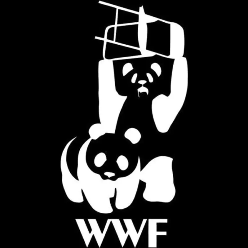 7.9CM*15.2CM Panda WWF JDM Vinyl Car Decals Stickers Styling Accessories Black/Sliver C8-0843 | Автомобили и мотоциклы