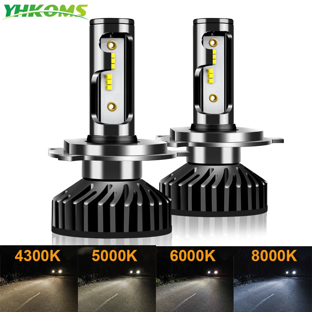 YHKOMS Canbus H4 H7 LED H1 4300K 5000K 6000K 8000K Car LED Headlight H8 H9 H11 9005 HB3 9006 HB4 Auto Fog Light 100W 12000LM 12V
