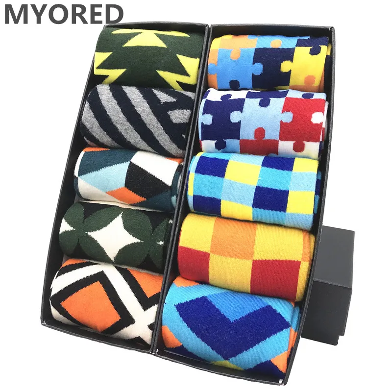 MYORED Прямая поставка цветные модные мужские носки забавные хлопковые для мужчин