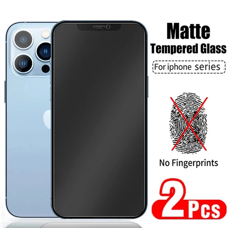 

1-2Pcs Matte Tempered Glass for IPhone 12 11 13 Pro Max Mini Frosted Screen Protectors for IPhone 7 8 6 Plus X XR XS Max Glass