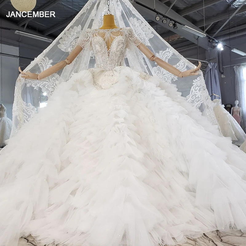 

HTL2228 new ball gown wedding dresses dubai wedding dresses vestidos de mallas de puntillas talla grande de mangas largas