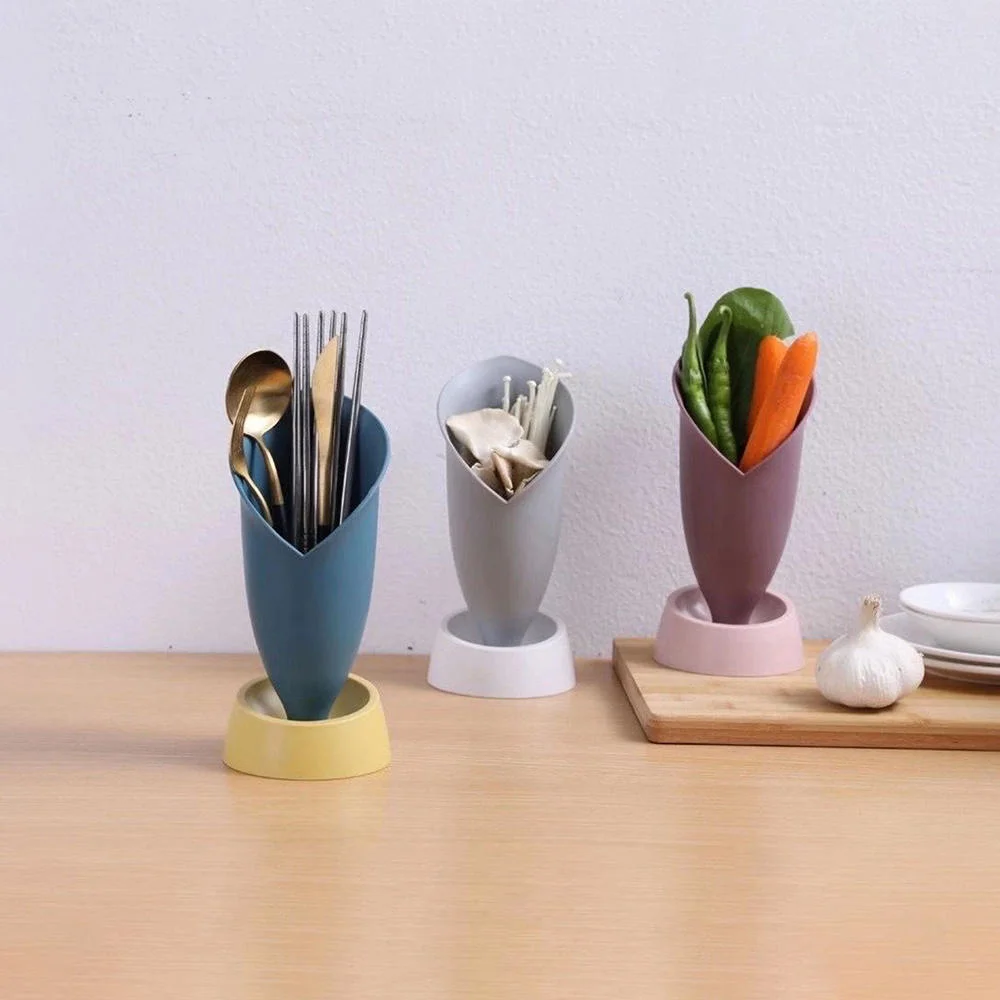 

Household Plastic Drain Chopstick Rest Spoon Rack And Chopsticks Kitchen Cutlery Storage Rack Flower Chopstick Holder
