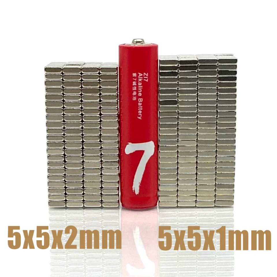 20-200pcs/lot magnet 5x5x1 5x5x2 N35 Strong Square NdFeB Rare Earth Magnet 5*5*1 5*5*2 Neodymium Magnets 5*5*1 5*5*2