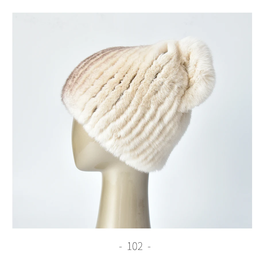 ENJOYFUR Winter Fur Hats For Women Real Rex Rabbit Fur Beanie Cap with Bow-knot Thick Warm Fur Caps For Girls