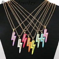 10pcs gold filled enamel pendant necklace colorful enameled chain hiphop necklaces for men women jewelry