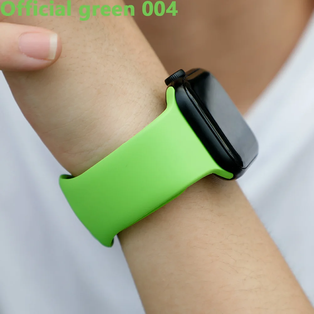 Ремешок для apple watch, ремешок для apple watch 5, 4, 3, iwatch, ремешок 42 мм, 44 мм, 38 мм, 40 мм, браслет Correa, силиконовый ремешок для часов, ремень, аксессуары - Цвет ремешка: Official green 004