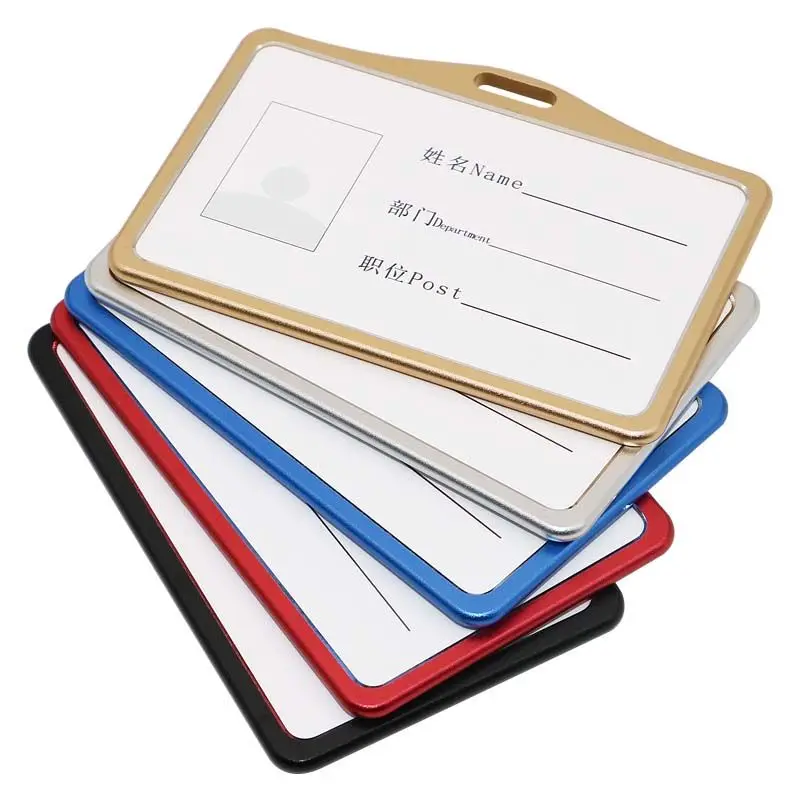 

1 Pcs Metal Id Card Holder Business Security Pass Holder Work Bus Employee Name ID Card Cover School Office Supplies