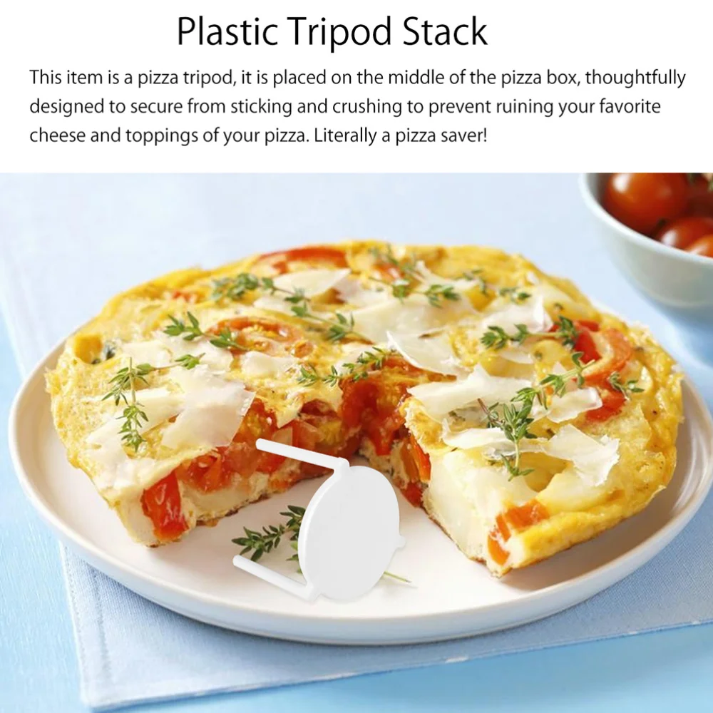 

200pcs Creative Pizza Tripod Pizza Saver Stand White Tripod Stack