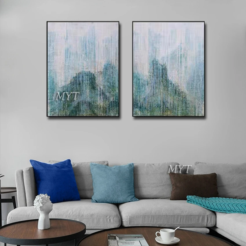 Современные абстрактные 2 шт. холст Тяжелая текстурированная картина маслом