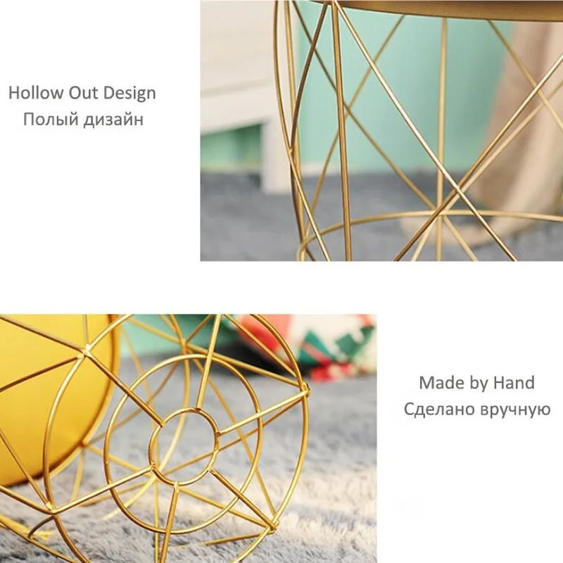 Гостиная стол с чаем фрукты закуски тарелка лоток Золотой металлический