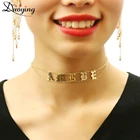 Duoying Старый английский шрифт пользовательское имя колье ожерелья на заказ минимализм изысканные ожерелья для женщин