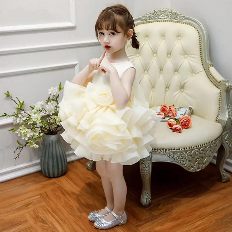 Baby Girl clothing for Baptism Princess Dress Birthday Party Wedding Evening Gown kids Pageant bow dress girls L296 |