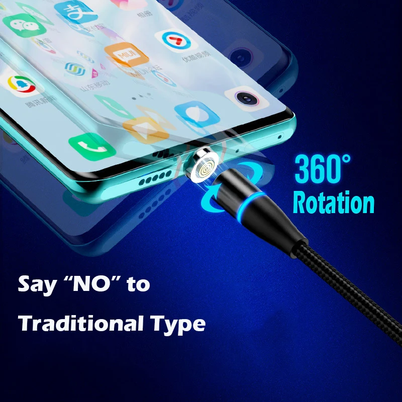 Магнитный USB кабель 3A для быстрой зарядки Micro Type C мобильный телефон передачи