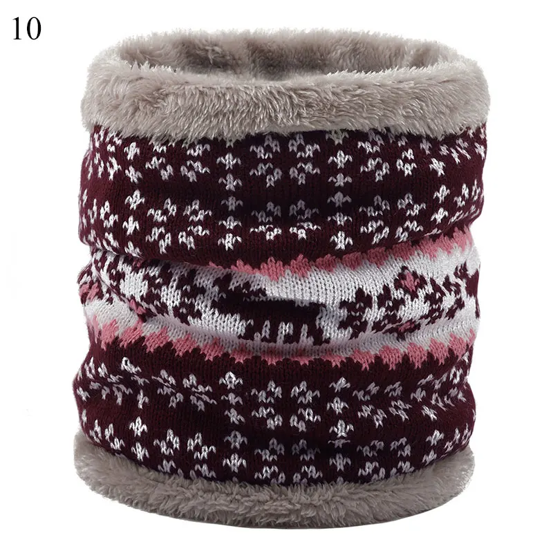 

high qualiy Winter Fleece Snood Scarf Wool Knit Thickened Neck Warmer For Unisex Adults Ring Scarves