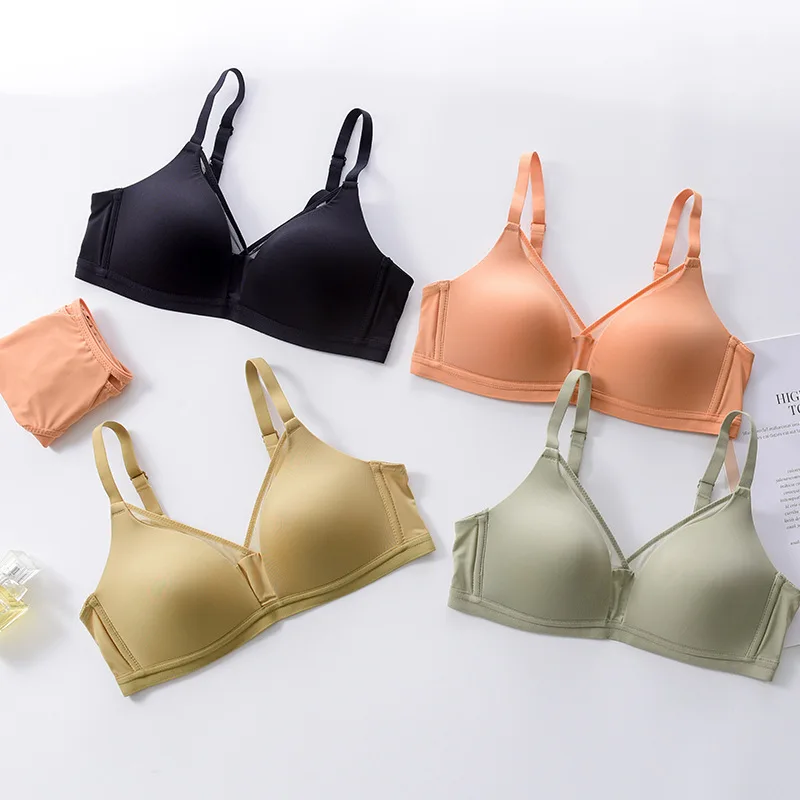 

Hjwsfdcai Sexy No Steel Ring Bra Lace Beauty Back Women Bra Push Up Gather Underwear Cotton Breathable Women Bra Lingerie 2020