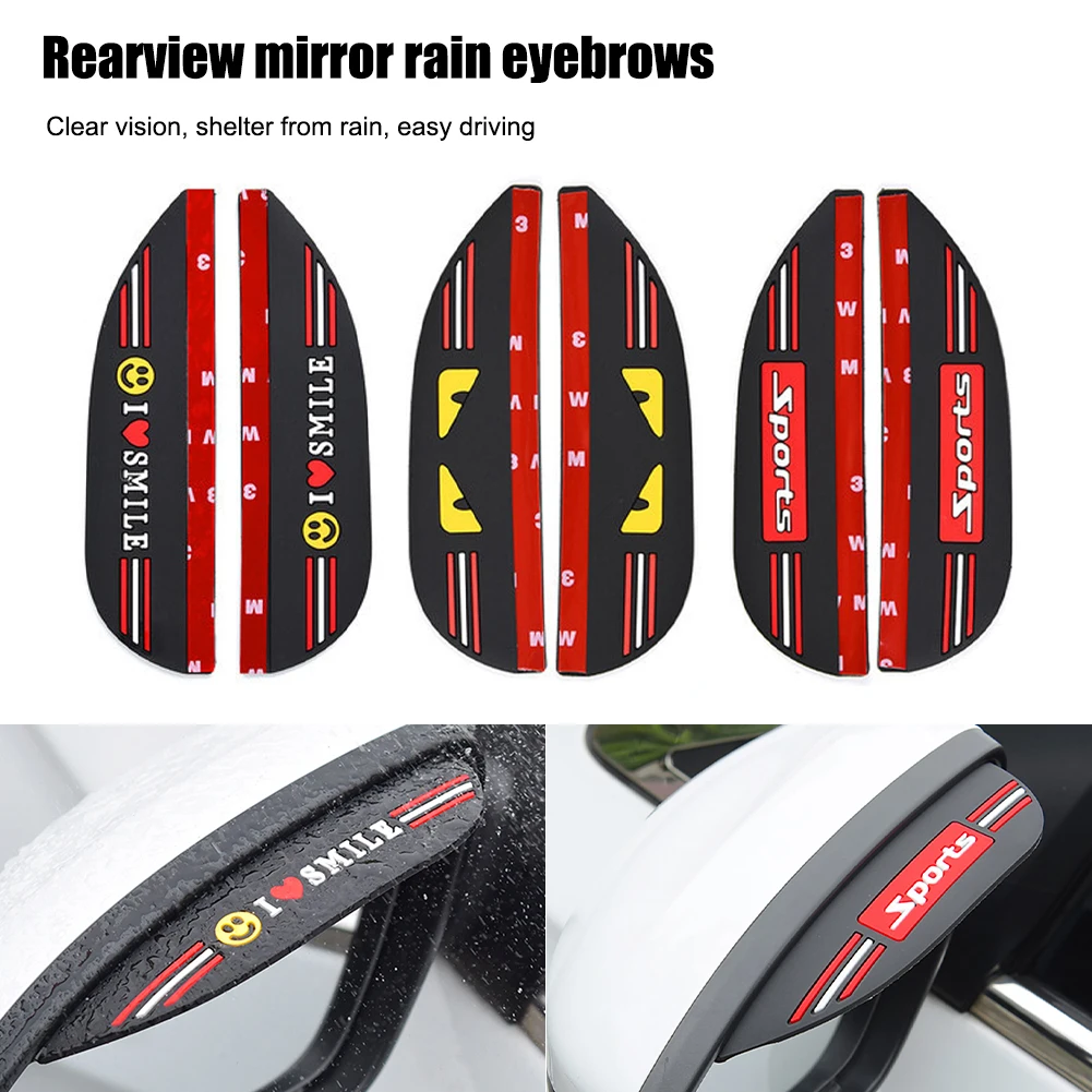 

New2PCS Universal Car Rearview Mirror Rain Cover Sun Visor Side View Mirror Rain Eyebrow Guard For Cars Tucks SUV Accessories