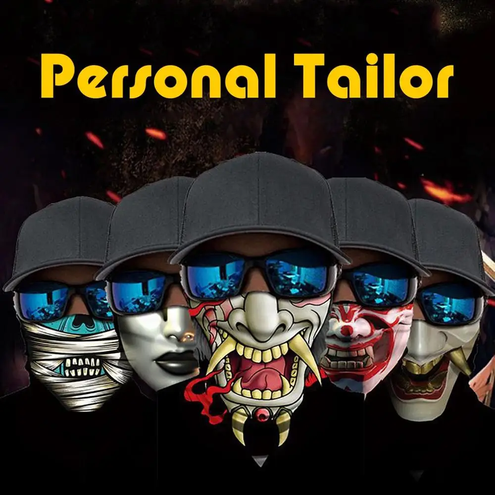 

3D printing skull digital printing seamless amazing sports riding sunscreen hood mask bib mask sweat band