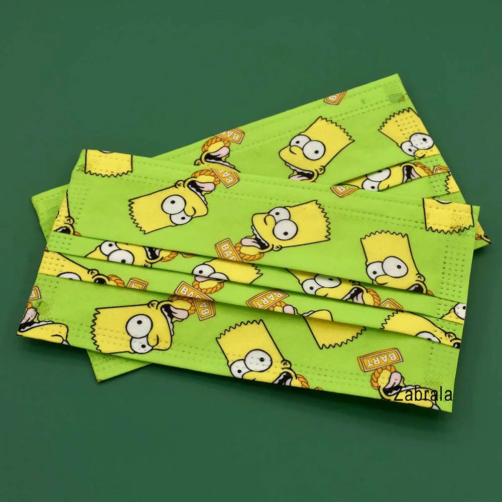 

Одноразовая маска для рта Disney с изображением зеленых симпатичных мультяшных героев мультфильмов для взрослых, маски-кариллы, нинос для жен...