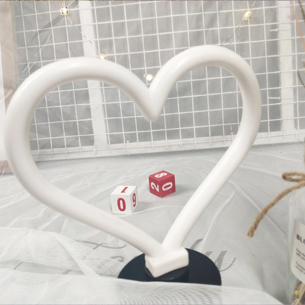 

Led Neon Light Sign Holiday Xmas Party Wedding Decorations Kids Room Home Decor LED Neon Heart Table Lamp