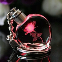 fairy rose led light key chain love key chain ring key ring gift colorful light small and beautiful